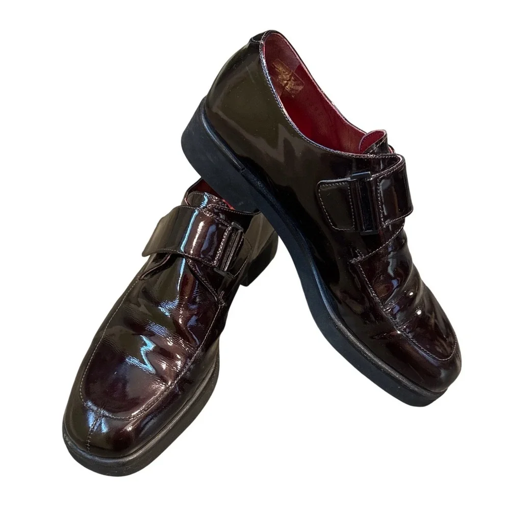 Vintage Y2K  LOTUSSE El Corte‎ Ingles Men's Patent Leather Monk Strap Shoes